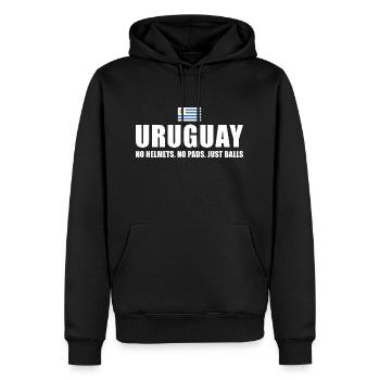 No Helmets No Pads Just Balls Uruguay Rugby - Männer Premium Bio Hoodie - Schwarz - Vorne - Nico (187cm)