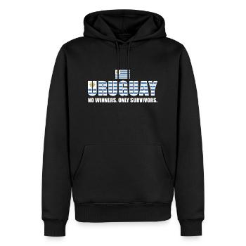 Uruguay No Winners Only Survivors Uruguay Rugby - Männer Premium Bio Hoodie - Schwarz - Vorne - Nico (187cm)