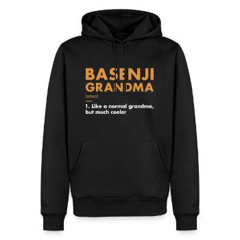 Chien Basenji Grand-mère Définition - Sweat à capuche Premium bio Homme - noir - Devant - Nico (187cm)