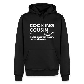 Cook Cousin Définition Cuisine - Sweat à capuche Premium bio Homme - noir - Devant - Nico (187cm)