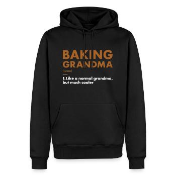 Boulanger Grand-mère Définition Cuisson - Sweat à capuche Premium bio Homme - noir - Devant - Nico (187cm)