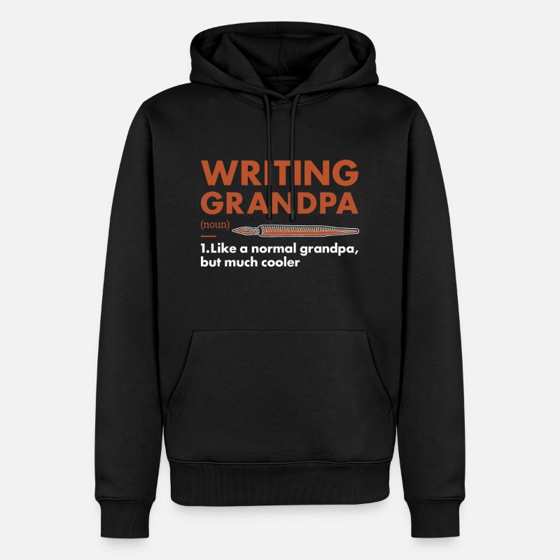 Écrivain Grand-père Définition Écriture - Sweat à capuche Premium bio Homme - noir