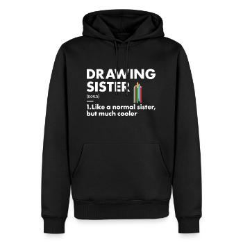 Dessinateur de définition de soeur de tiroir - Sweat à capuche Premium bio Homme - noir - Devant - Nico (187cm)