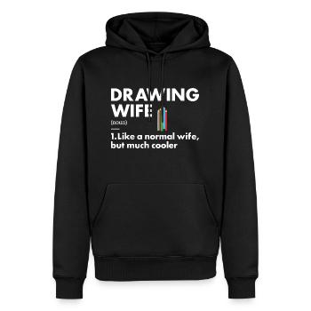 Dessin de définition de femme de tiroir - Sweat à capuche Premium bio Homme - noir - Devant - Nico (187cm)