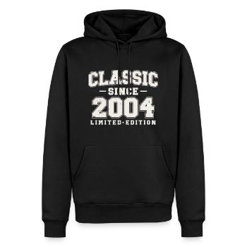 Classique Depuis 2004 Vintage Vintage Anniversaire - Sweat à capuche Premium bio Homme - noir - Devant - Nico (187cm)