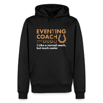 Rider Coach Definition Eventing - Männer Premium Bio Hoodie - Schwarz - Vorne - Nico (187cm)