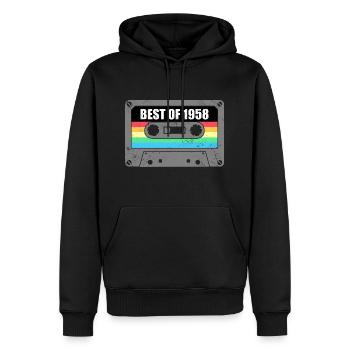 Geburtstag Best Of 1958 Jahrgang Vintage 1958 - Männer Premium Bio Hoodie - Schwarz - Vorne - Nico (187cm)