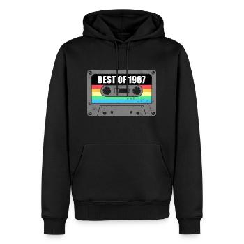 Birthday Best Of 1987 Vintage Vintage 1987 - Men’s Premium Organic Hoodie - black - Front - Nico (187cm)