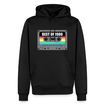 Geburtstag Best Of 1980 Jahrgang Vintage 1980 - Männer Premium Bio Hoodie - Schwarz - Vorne - Nico (187cm)