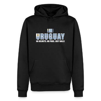 No Helmets No Pads Just Balls Uruguay Rugby - Männer Premium Bio Hoodie - Schwarz - Vorne - Nico (187cm)