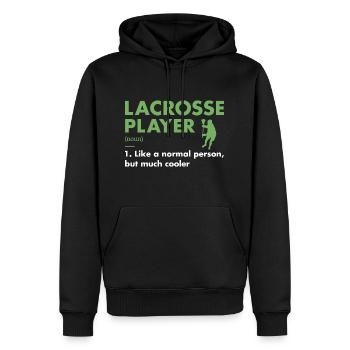 Sport Player Definition Lacrosse - Männer Premium Bio Hoodie - Schwarz - Vorne - Nico (187cm)