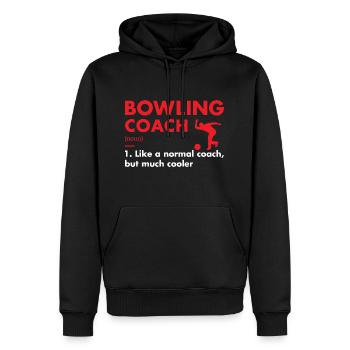 Sport Coach Definition Bowling - Männer Premium Bio Hoodie - Schwarz - Vorne - Nico (187cm)
