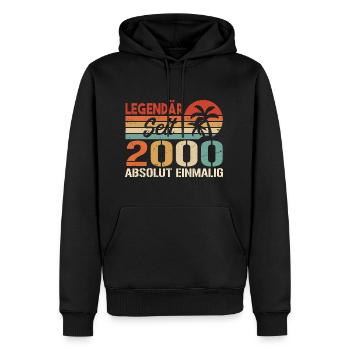 Original 2000 Jahrgang Vintage Geburtstag 2000 - Männer Premium Bio Hoodie - Schwarz - Vorne - Nico (187cm)