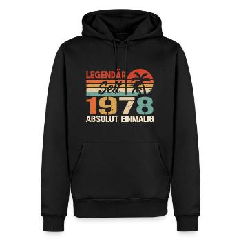 Original 1978 Jahrgang Vintage Geburtstag 1978 - Männer Premium Bio Hoodie - Schwarz - Vorne - Nico (187cm)