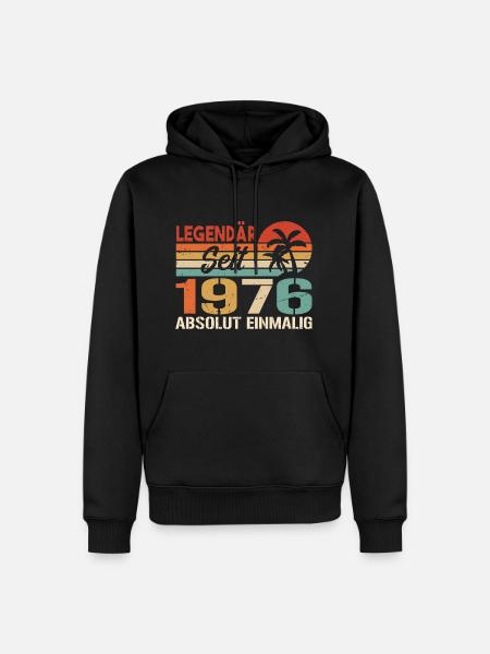 Original 1976 Jahrgang Vintage Geburtstag 1976 - Männer Premium Bio Hoodie - Schwarz