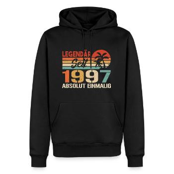 Original 1997 Jahrgang Vintage Geburtstag 1997 - Männer Premium Bio Hoodie - Schwarz - Vorne - Nico (187cm)