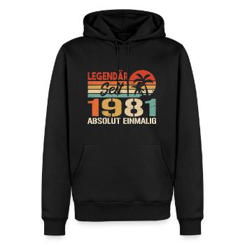 Original 1981 Jahrgang Vintage Geburtstag 1981 - Männer Premium Bio Hoodie - Schwarz - Vorne - Nico (187cm)