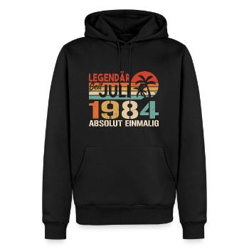 1984 Juli Geboren im Juli 1984 - Männer Premium Bio Hoodie - Schwarz - Vorne - Nico (187cm)