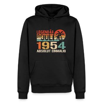 1954 Juli Geboren im Juli 1954 - Männer Premium Bio Hoodie - Schwarz - Vorne - Nico (187cm)