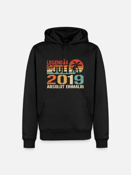 2019 Juli Geboren im Juli 2019 - Männer Premium Bio Hoodie - Schwarz