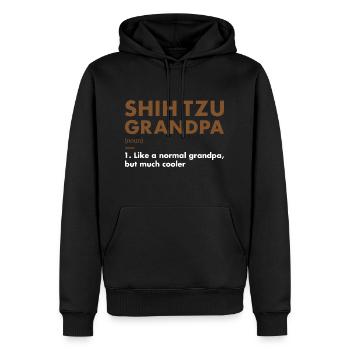 Shih Tzu Grandpa Définition - Sweat à capuche Premium bio Homme - noir - Devant - Nico (187cm)