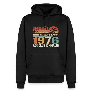 Legenden werden im Oktober 1976 geboren - 1976 - Männer Premium Bio Hoodie - Schwarz - Vorne - Nico (187cm)