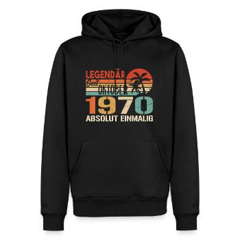 Legenden werden im Oktober 1970 geboren - 1970 - Männer Premium Bio Hoodie - Schwarz - Vorne - Nico (187cm)