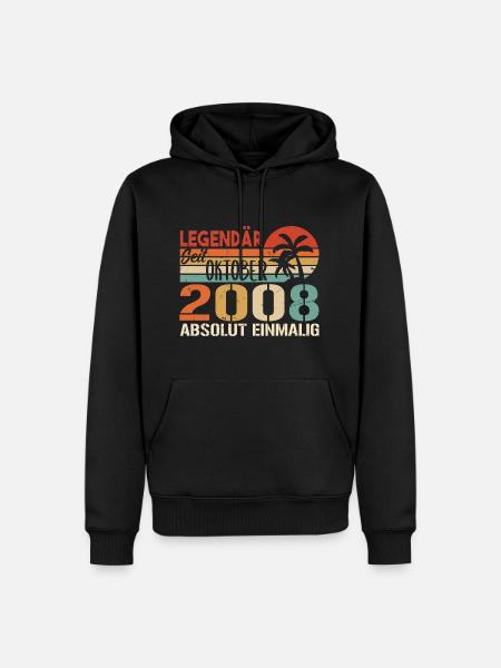Legenden werden im Oktober 2008 geboren - 2008 - Männer Premium Bio Hoodie - Schwarz