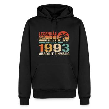 Legenden werden im Oktober 1993 geboren - 1993 - Männer Premium Bio Hoodie - Schwarz - Vorne - Nico (187cm)