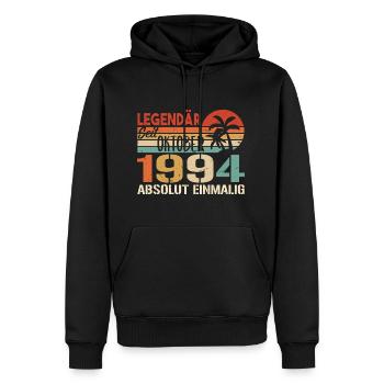 Legenden werden im Oktober 1994 geboren - 1994 - Männer Premium Bio Hoodie - Schwarz - Vorne - Nico (187cm)