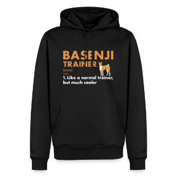 Chien Basenji Dresseur Definiton - Sweat à capuche Premium bio Homme - noir - Devant - Nico (187cm)