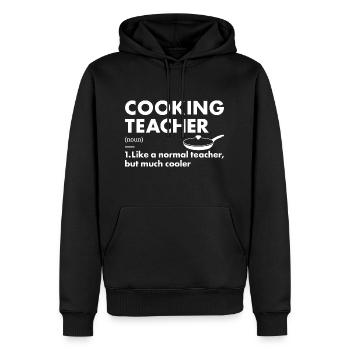 Cuisinier Enseignant Définition Cuisine - Sweat à capuche Premium bio Homme - noir - Devant - Nico (187cm)