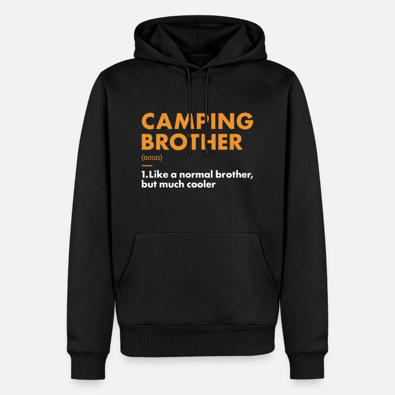 Camper Brother Définition Camping - Sweat à capuche Premium bio Homme - noir