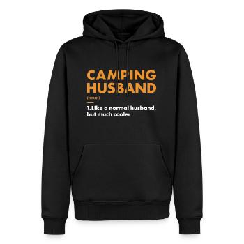 Camper mari définition camping - Sweat à capuche Premium bio Homme - noir - Devant - Nico (187cm)