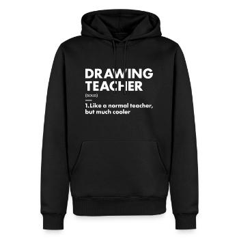 Dessinateur de définition de l’enseignant de tiroir - Sweat à capuche Premium bio Homme - noir - Devant - Nico (187cm)