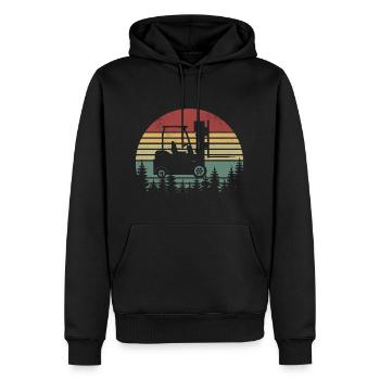 Lustige Gabelstaplerfahrer-Kunst - Gabelstaplerfahrer - Männer Premium Bio Hoodie - Schwarz - Vorne - Nico (187cm)