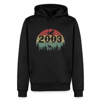 2003 Vintage Cadeau D’anniversaire 2003 Retro 2003 - Sweat à capuche Premium bio Homme - noir - Devant - Nico (187cm)