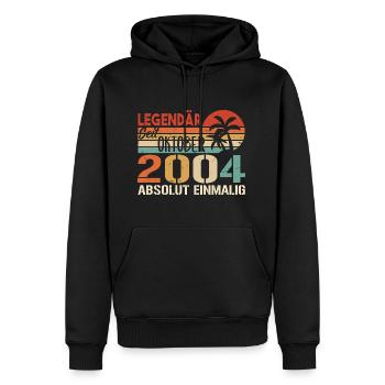 Legenden werden im Oktober 2004 geboren - 2004 - Männer Premium Bio Hoodie - Schwarz - Vorne - Nico (187cm)