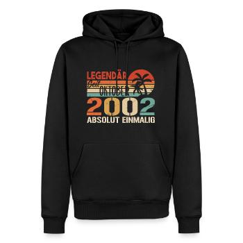 Legenden werden im Oktober 2002 geboren - 2002 - Männer Premium Bio Hoodie - Schwarz - Vorne - Nico (187cm)