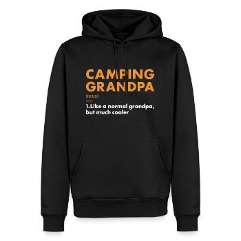Camper Grand-père Définition Camping - Sweat à capuche Premium bio Homme - noir - Devant - Nico (187cm)