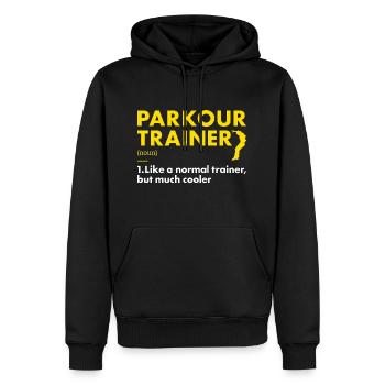Traceur Trainer Definition Parkour - Männer Premium Bio Hoodie - Schwarz - Vorne - Nico (187cm)