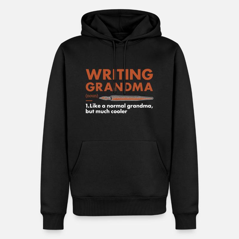 Écrivain Grand-mère Définition Écriture - Sweat à capuche Premium bio Homme - noir