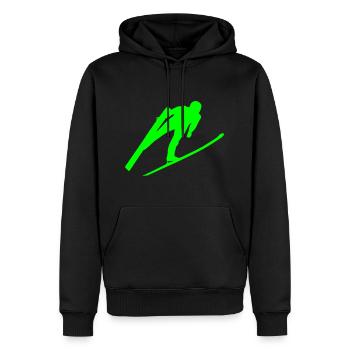 skispringer - skijumper - Männer Premium Bio Hoodie - Schwarz - Vorne - Nico (187cm)