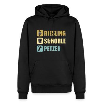 Schorle Riesling Pfalz Mundart Woi Dubbeglas Motiv - Männer Premium Bio Hoodie - Schwarz - Vorne - Nico (187cm)