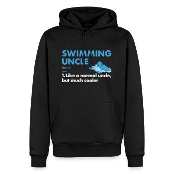 Sport Uncle Swimming - Männer Premium Bio Hoodie - Schwarz - Vorne - Nico (187cm)
