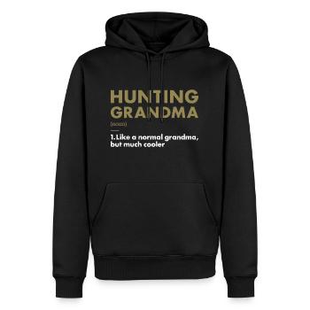 Chasseur Mamie Définition Chasse - Sweat à capuche Premium bio Homme - noir - Devant - Nico (187cm)