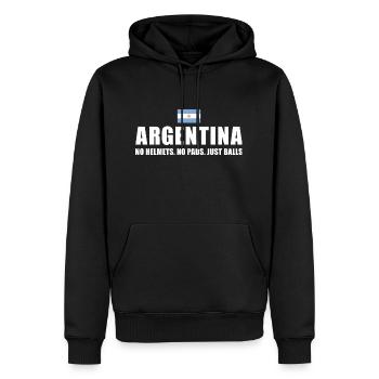 No Helmets No Pads Just Balls Argentina Rugby - Männer Premium Bio Hoodie - Schwarz - Vorne - Nico (187cm)