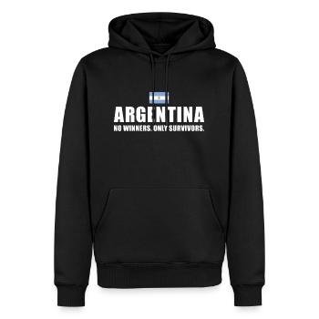Pas de gagnants seulement des survivants Argentine Rugby - Sweat à capuche Premium bio Homme - noir - Devant - Nico (187cm)