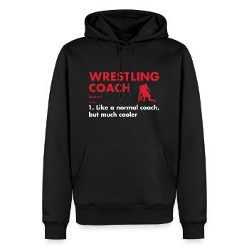 Entraîneur sportif Définition Lutte - Sweat à capuche Premium bio Homme - noir - Devant - Nico (187cm)