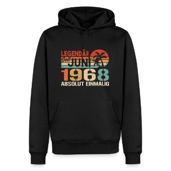 Legendär seit Juni 1968 - Geburtstag 1968 - Männer Premium Bio Hoodie - Schwarz - Vorne - Nico (187cm)